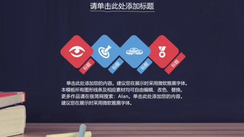 毕业设计答辩汇报通用PPT粉笔书本