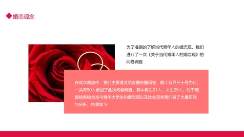 当代青年大学生婚恋意愿调查PPT模板