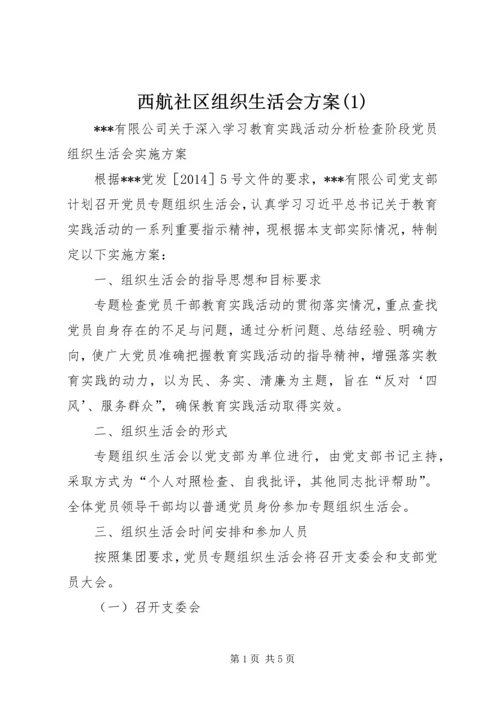 西航社区组织生活会方案(3).docx