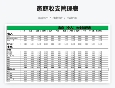 家庭收支管理表