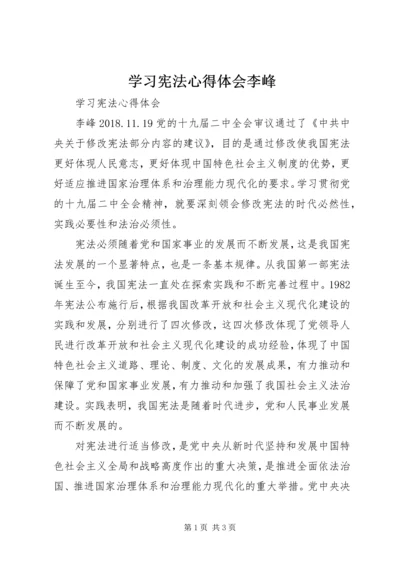 学习宪法心得体会李峰.docx