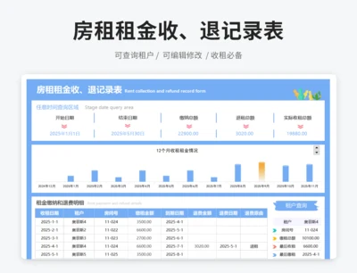 房租租金收、退记录表