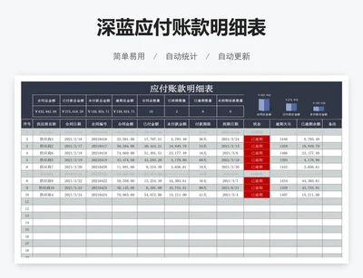 深蓝应付账款明细表