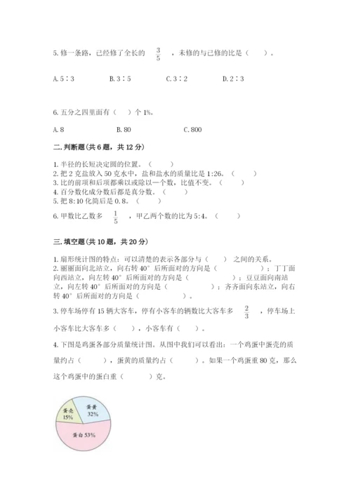 2022六年级上册数学期末测试卷带答案（名师推荐）.docx