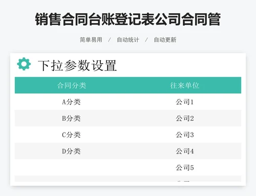 销售合同台账登记表公司合同管理