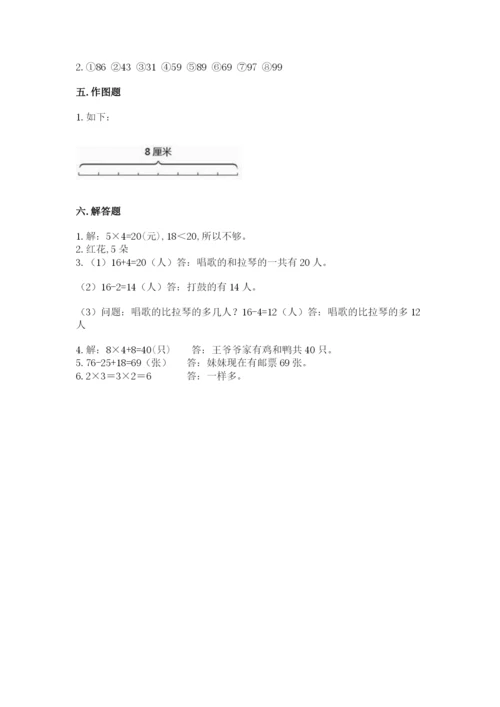 小学数学二年级上册期中测试卷精品（名师系列）.docx
