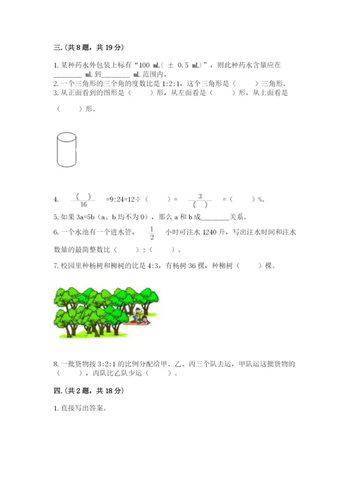 小学六年级数学毕业试题及完整答案【有一套】.docx