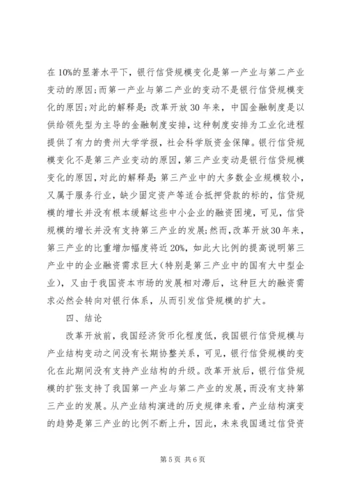 信贷规模与产业结构调节联系.docx