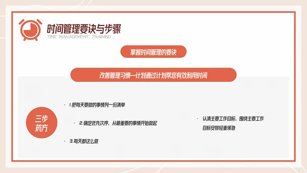 扁平风有效的时间管理企业培训PPT模板