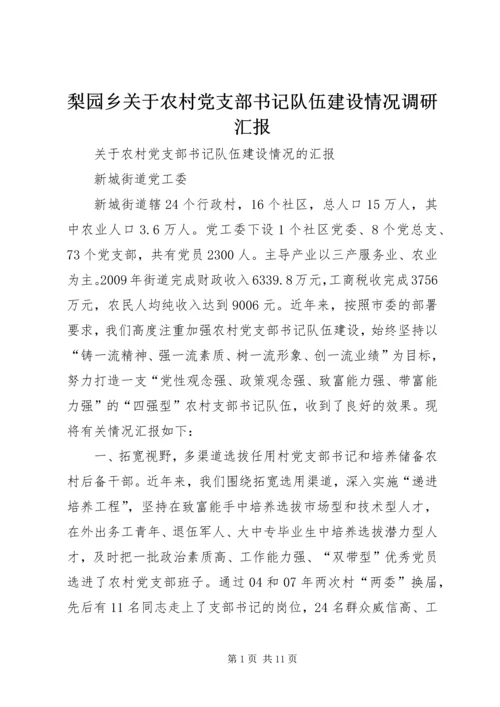 梨园乡关于农村党支部书记队伍建设情况调研汇报 (2).docx