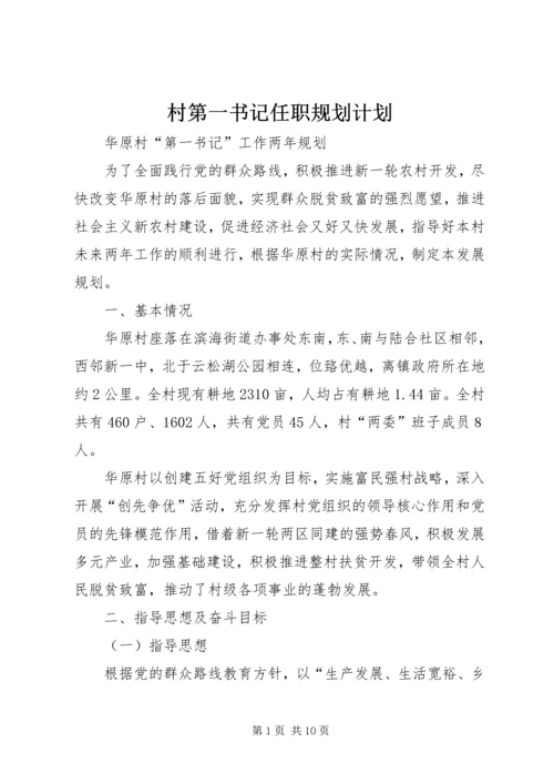 村第一书记任职规划计划.docx