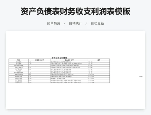 资产负债表财务收支利润表模版