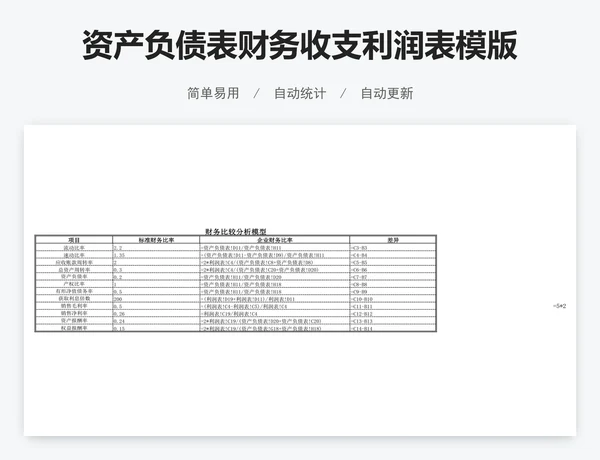 资产负债表财务收支利润表模版