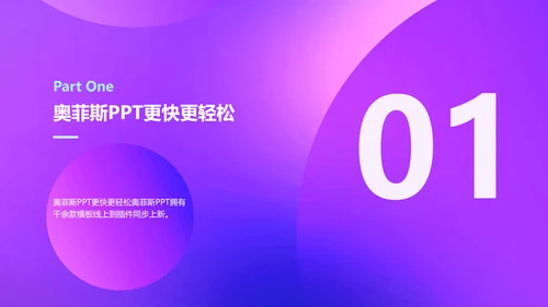 蓝紫渐变风格工作汇报PPT模板