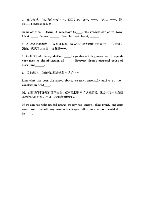 大学英语四级作文常用句型00002
