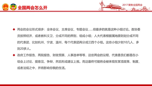 党政大气关注民生聚焦两会党课培训PPT