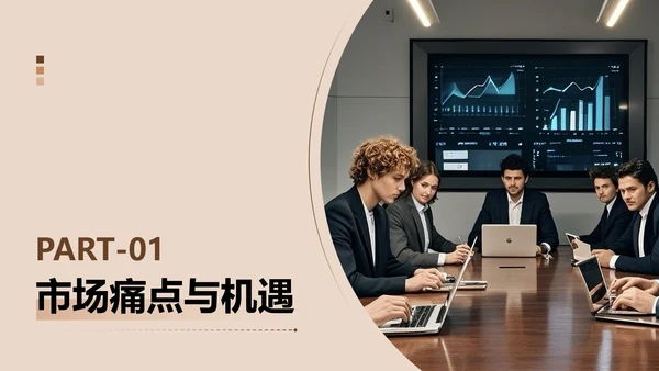 棕黄色几何商务风创新创业计划书PPT模板