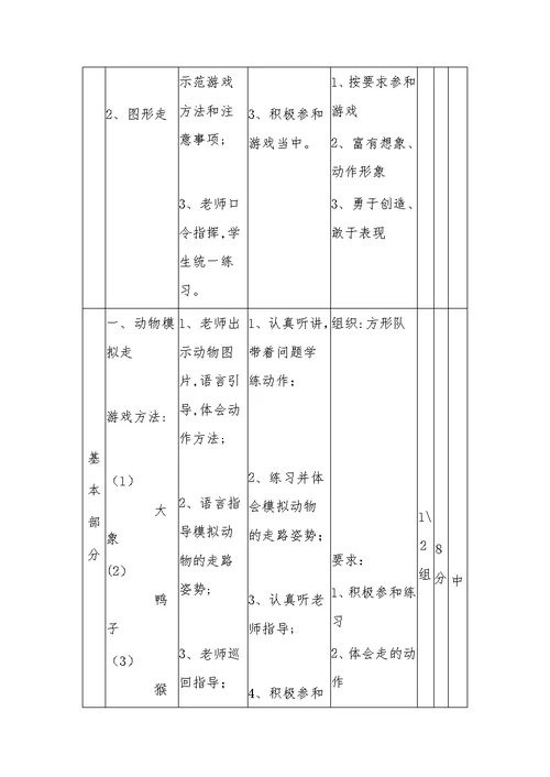 小学体育水平一《走与游戏》教学设计[5]