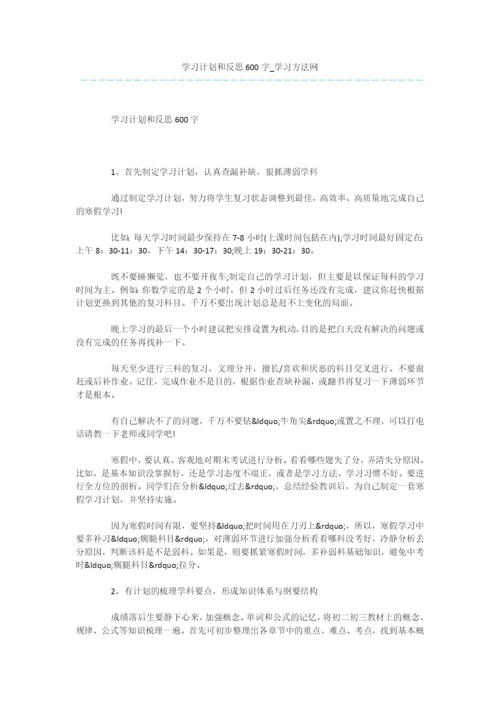 学习计划和反思600字.docx