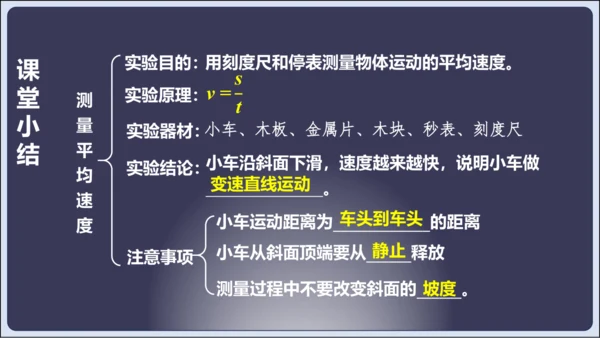 【人教2024版八上物理精彩课堂（课件）】1.4测量平均速度（28页ppt）