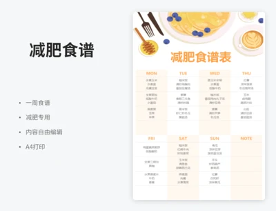 减肥食谱表