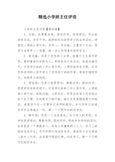 精选小学班主任评语.docx