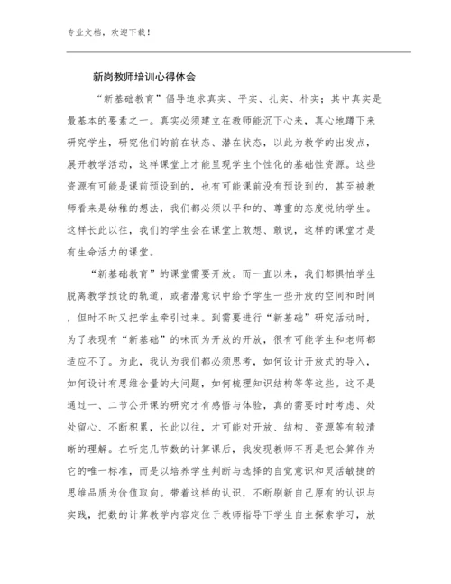 新岗教师培训心得体会例文30篇.docx