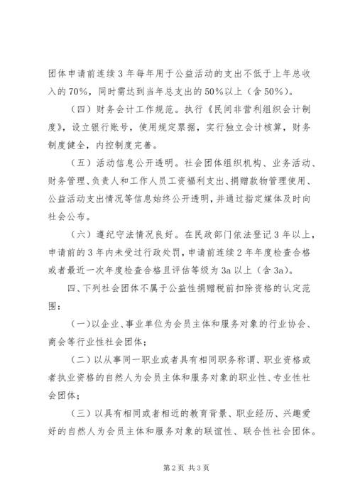 全国性社会团体公益性捐赠税前扣除资格初审暂行办法.docx