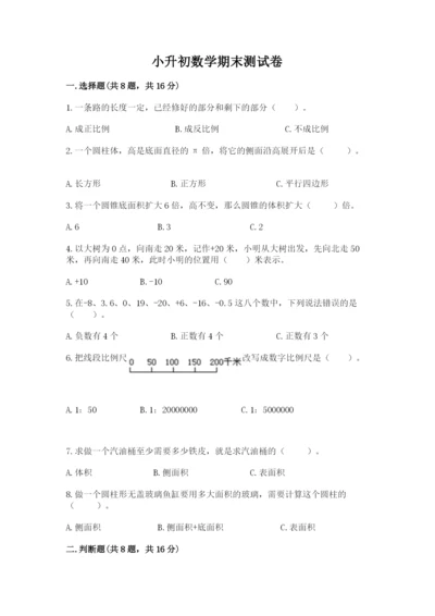 小升初数学期末测试卷附完整答案（各地真题）.docx