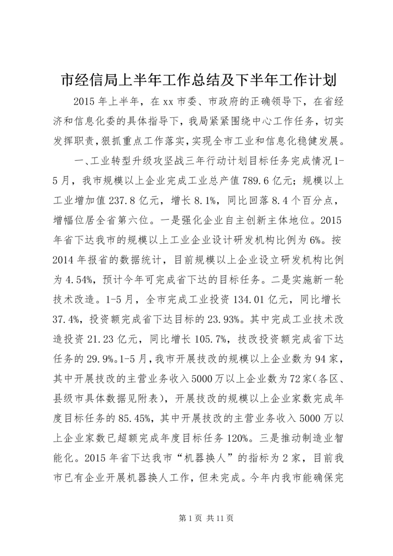 市经信局上半年工作总结及下半年工作计划.docx