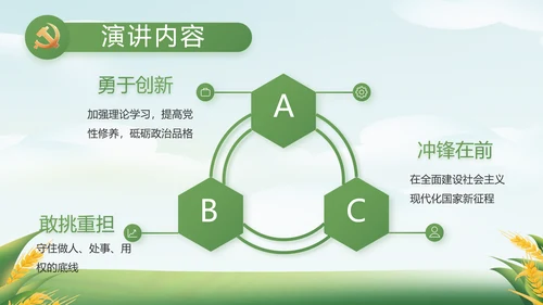 绿色大气乡村振兴农业生产动态PPT