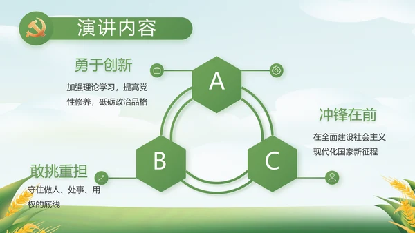 绿色大气乡村振兴农业生产动态PPT