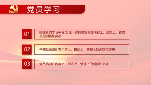 红色党员风采展示年终工作总结PPT