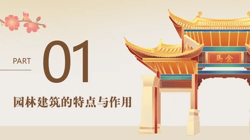 中国园林风中式古建筑鉴赏PPT模板