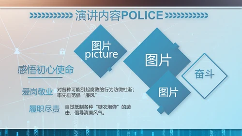 绿色科技感公安警察信息化建设PPT