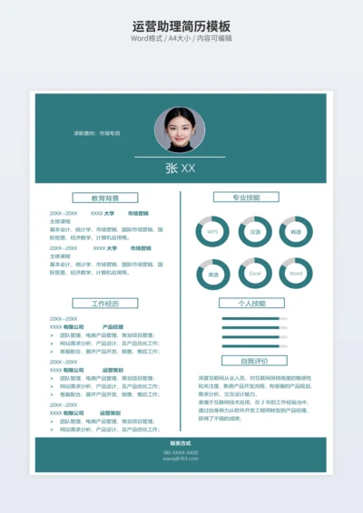 运营助理简历模板