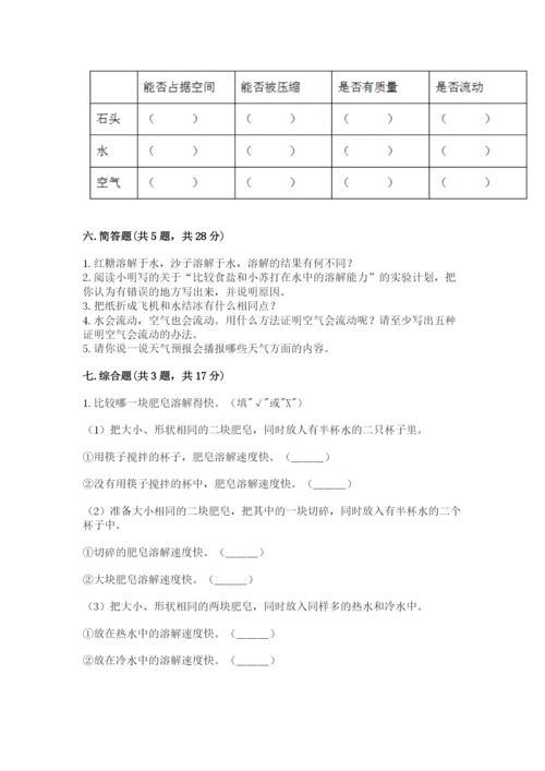 教科版小学三年级上册科学期末测试卷【网校专用】.docx