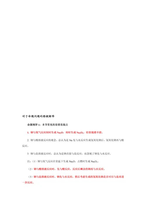 高中化学整理-钠及其化合物.docx