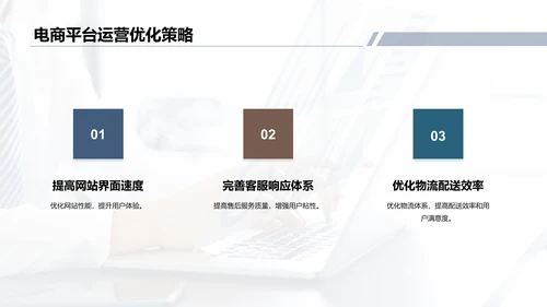 蓝色电商平台营销分析报告PPT模板