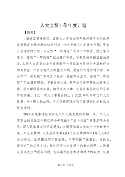 人大监督工作年度计划.docx