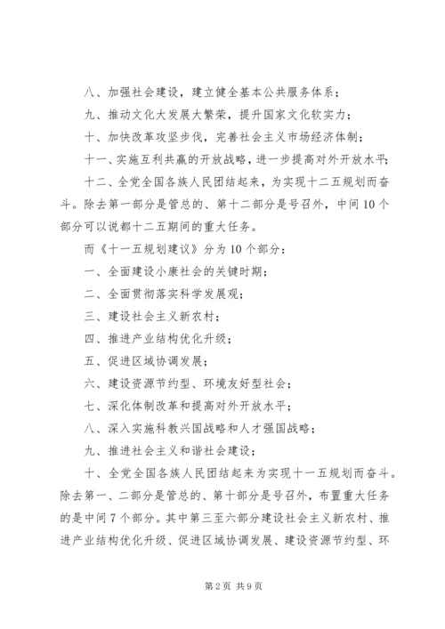 学习十七届五中全会《建议》体会之一：新变化新亮点.docx