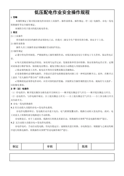 安全操作专题规程模板.docx