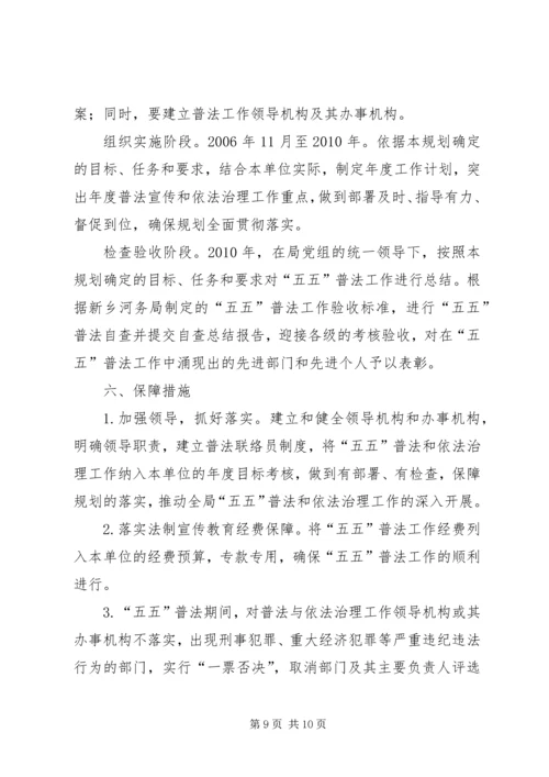 法制宣传教育和依法治理工作第五个五年规划.docx