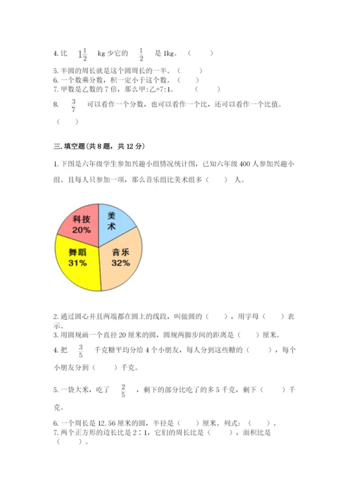 小学数学六年级上册期末测试卷及参考答案1套.docx