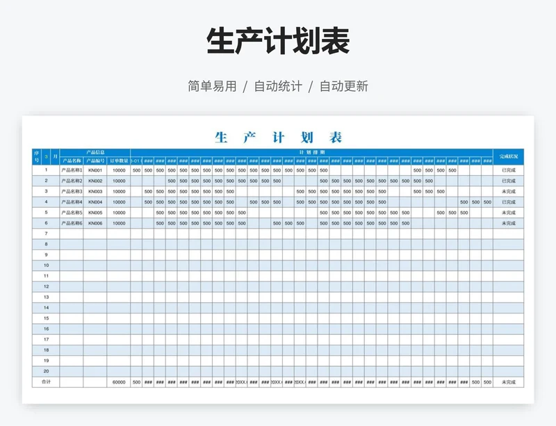 生产计划表