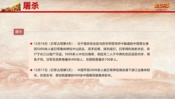 国家公祭日南京大屠杀纪念日教学PPT课件