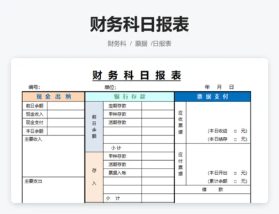 财务科日报表