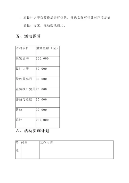 低碳环保创意主题活动方案