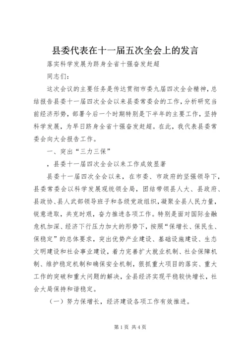 县委代表在十一届五次全会上的发言 (2).docx