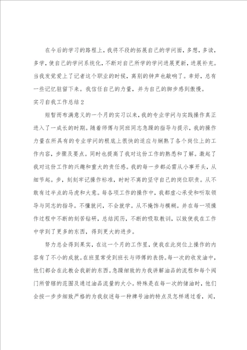 实习自我工作总结